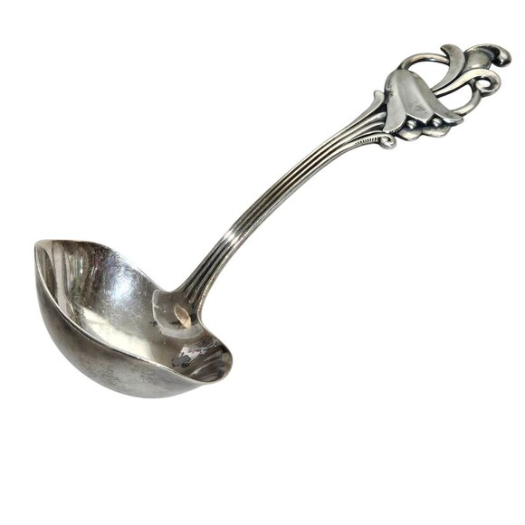 Marthinsen Blue Bells Sterling Silver Ladle 5.25" Ornate Floral Handle Norway - Picture 10 of 10